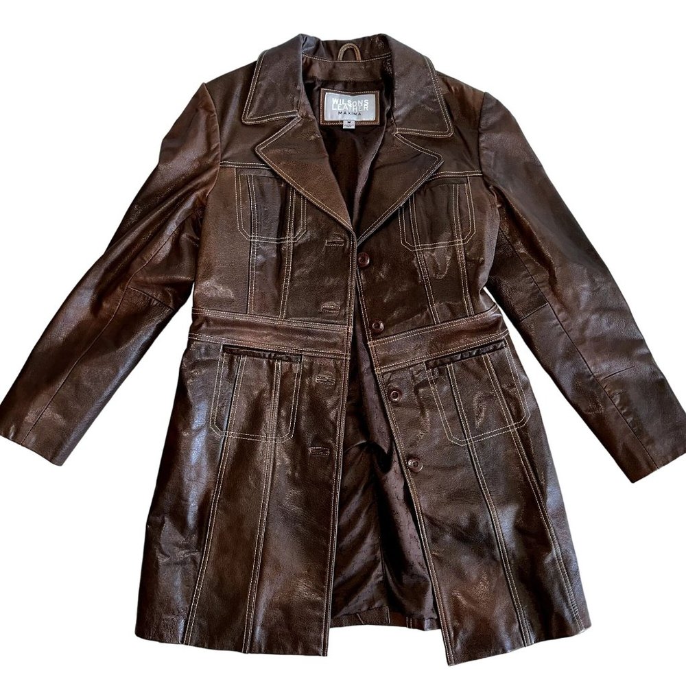 Classic Brown Leather Coat